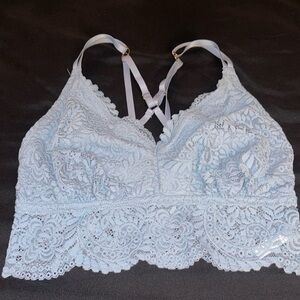 Aerie Light Blue Lace Bralette Size XL